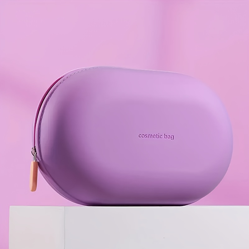 TEMU Large Capacity Silicone Toiletry Bag - High Quality, Portable Cosmetic Storage Organizer With Multiple Compartments, Ideal For Travel And