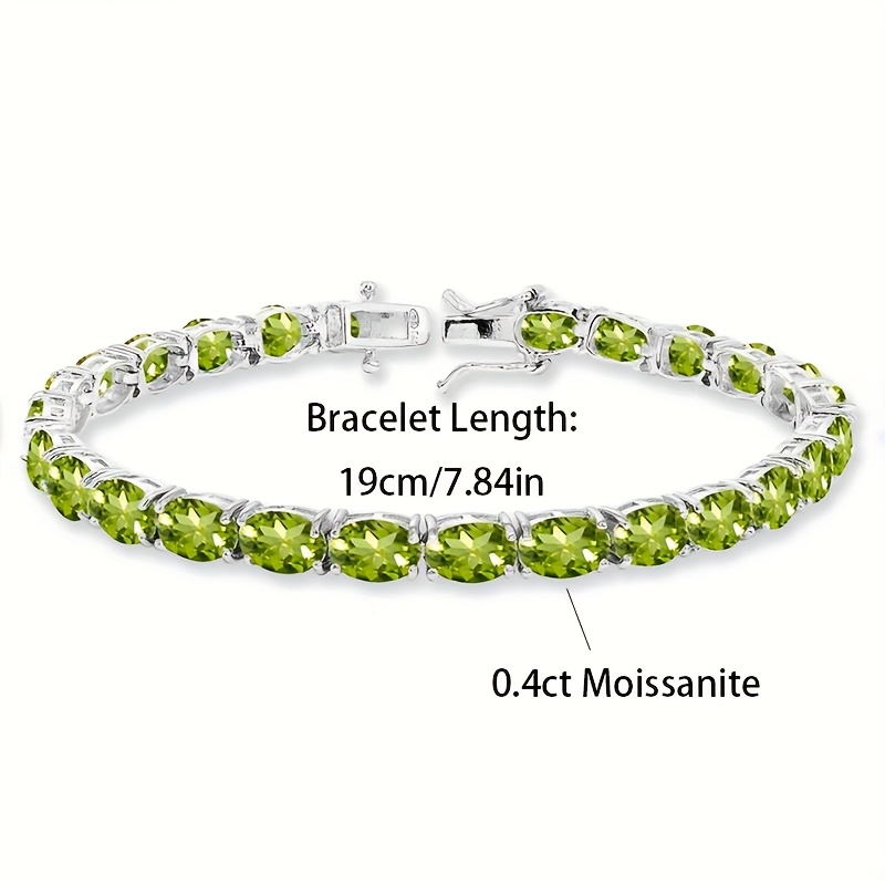 Image of 925 Silvery Exquisite Ladies , High-quality Peridot Stone Inlay, Suitable For All Gifting Occasions, Perfect For Birthdays Anniversaries Christmas Parties, With Gift Box