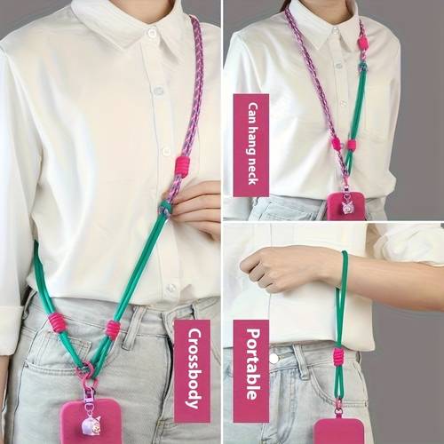 adjustable crossbody phone lanyard durable nylon wrist strap with detachable neck cord lightweight comfortable for travel work and everyday use outdoor activities lanyard stylish wrist strap lightweight strap