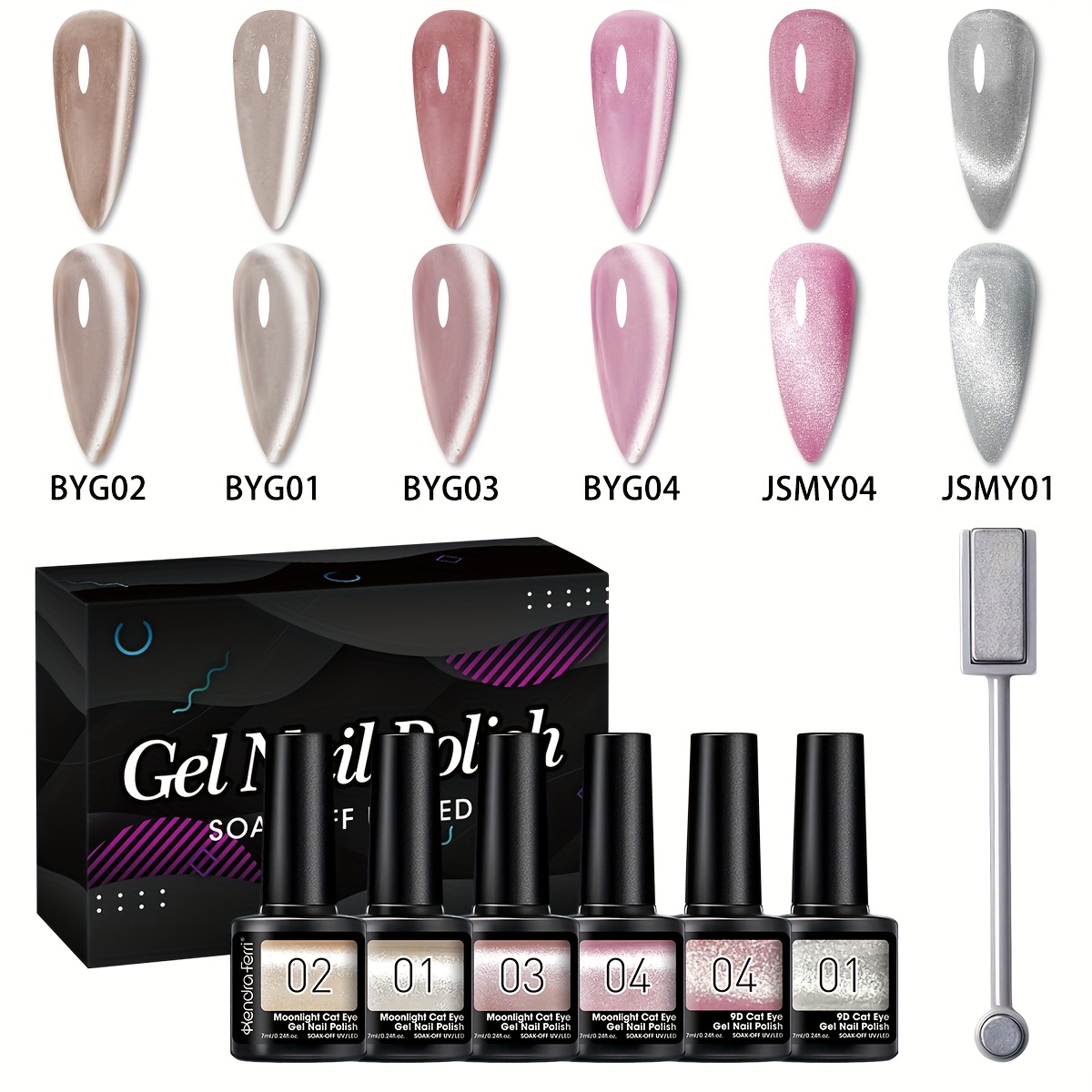 Image of Mirror Cat Eye Gel Nail Polish - Alcohol-free, Long-lasting And Durable, No Residue, Smooth And Glossy Hands And Feet, Nail Care, Elegant Nail Design, Residue- Polish