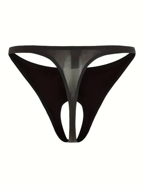 3pcs mens sexy ice silky g string low hollowed out design breathable stretch fit underwear in black blue transparent nylon blend hand wash only