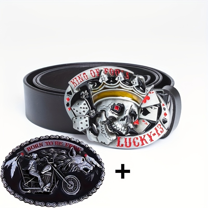 Vintage Gothic Punk Style Leather Belts Set for Men