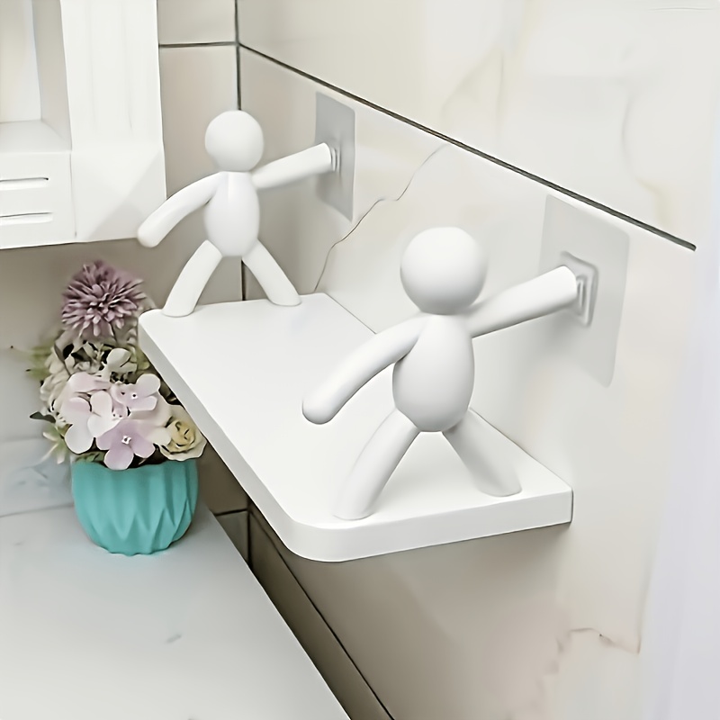 TEMU Set di mensole galleggianti invisibili, 5 pezzi, scatola portaoggetti da appendere a parete con simpatiche mini figure, scaffalatura autoadesiva