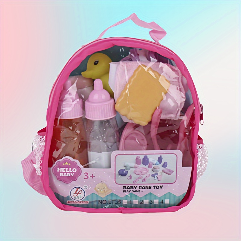 17pcs/set Children To Dress Up As A Family Backpack With * Juice Bottles And Liquid Bottles