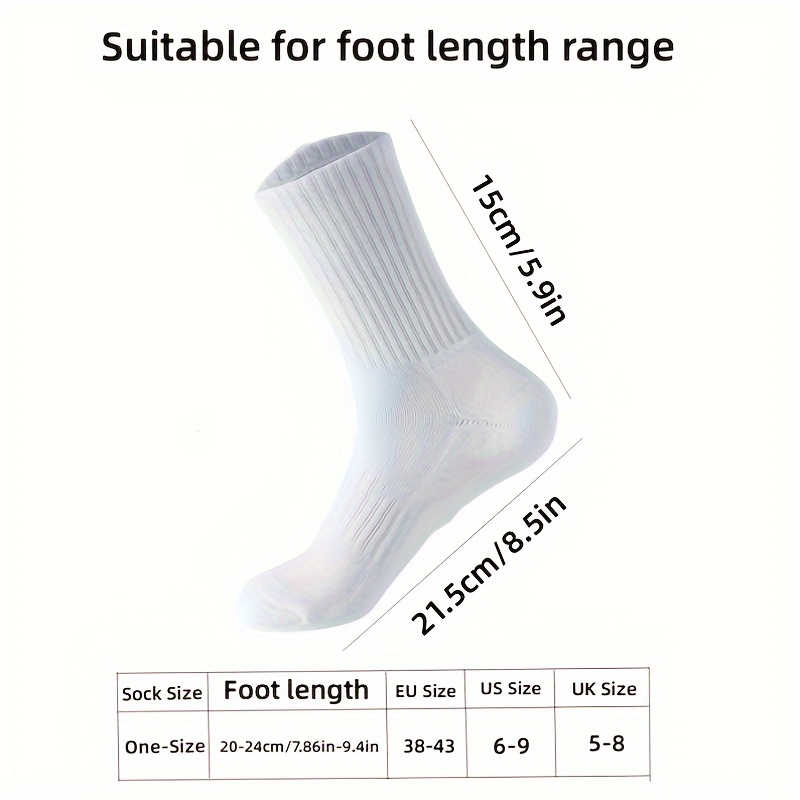 5 Pairs Of Men's Solid Color Anti Odor & Sweat Absorption Crew Socks, Comfy & Breathable, Elastic Sport Socks For Men's Daily And Outdoor Wearing