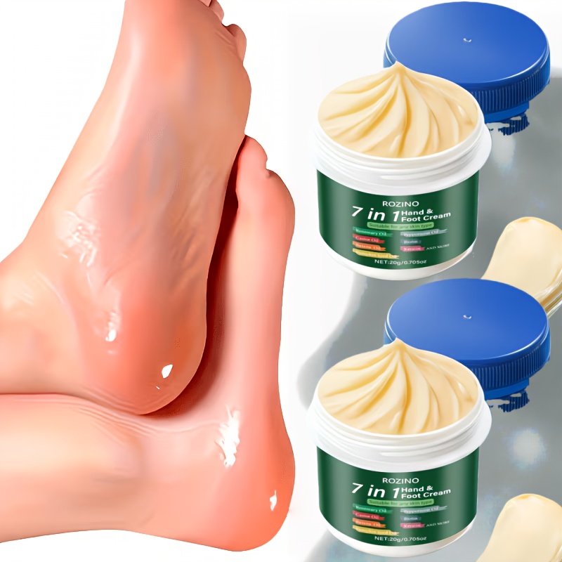TEMU 2-pack Rozino 7 In 1 Anti-cracking Dual-use Hand Foot Care Cream With Deep Moisturizer: Anti-cracking, Moisturizing, Moisturizing For Dry Feet And Hands To And Cracking, Dead Skin