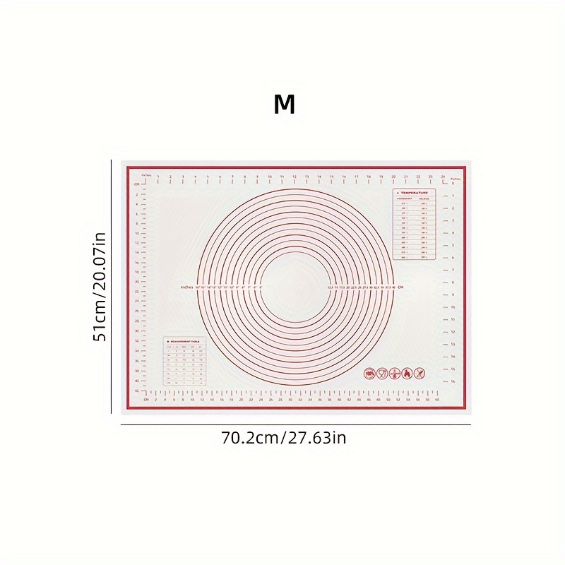 TEMU Versatile Non-slip Baking Mat With Measurements - Dough Rolling, Pastry & Pie Making - Easy Clean, Multiple Sizes Available - Gadget For Holidays