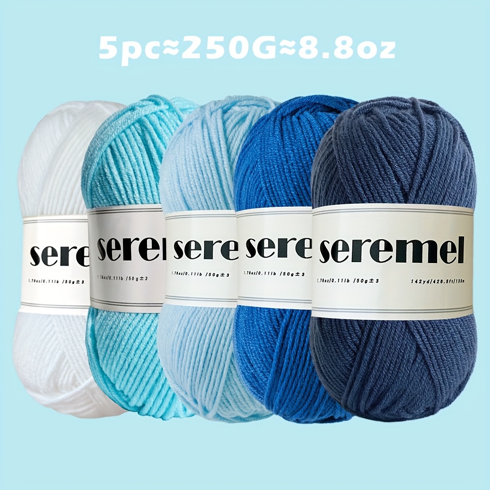 Seremel 3-Color Acrylic Yarn Bundle - Soft Knitting & Crochet Yarn For Beginners