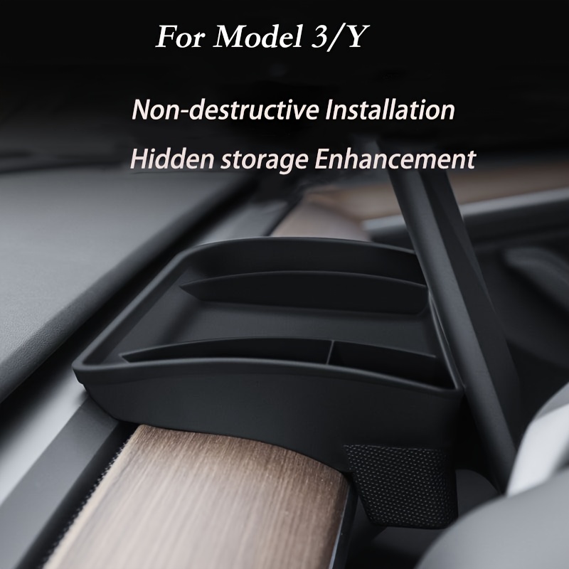 Model S X Sunglass Holder Car Mount Phone Holder Coin Key Card Case Black  Organizer with Hook - Topfit