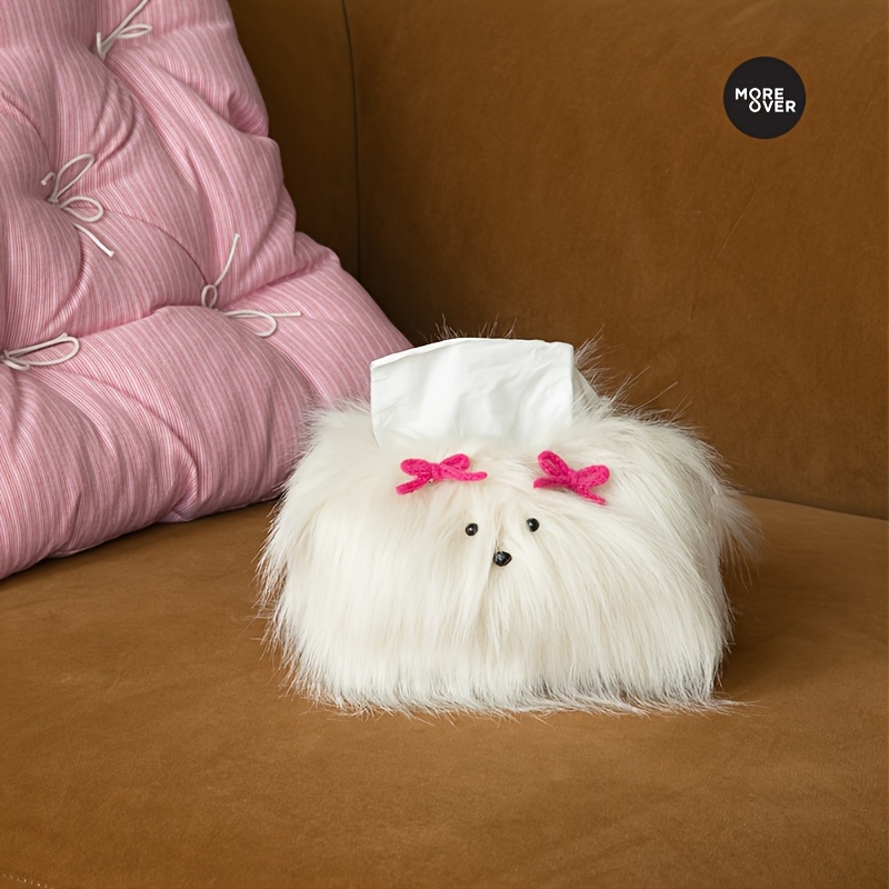 TEMU 1pc Cute Puppy Tissue Room High-end Light Luxury Tissue Box Fun Decorative Tissue Organizer