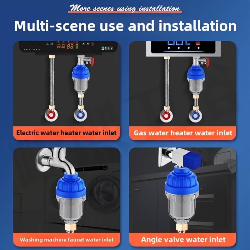 Water Filter System With Easy-install Blue Faucet - Removes Impurities For Soft, - Compatible Water Heaters, Washing Machines & Showerheads - Purifier Upgrade
