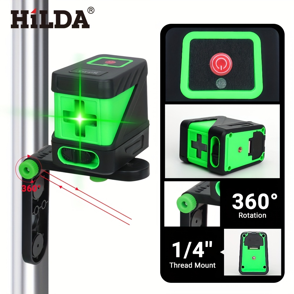  master 2 line laser level intersecting beams self leveling function carrying case wall bracket diy and home projects details 2