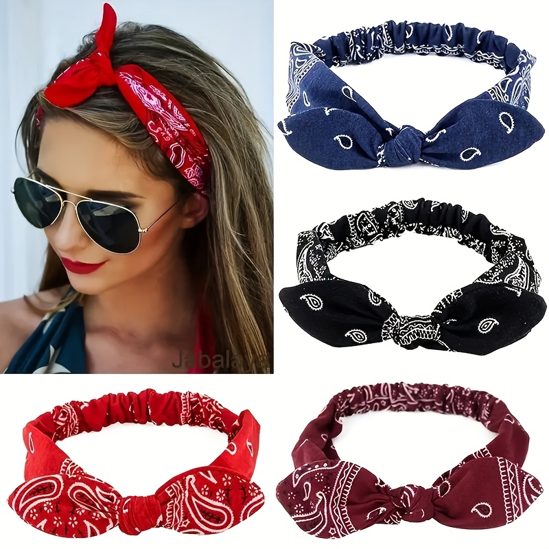 

6 Paisley Print Knot Headband Fabric Headband Elegant Ladies Band