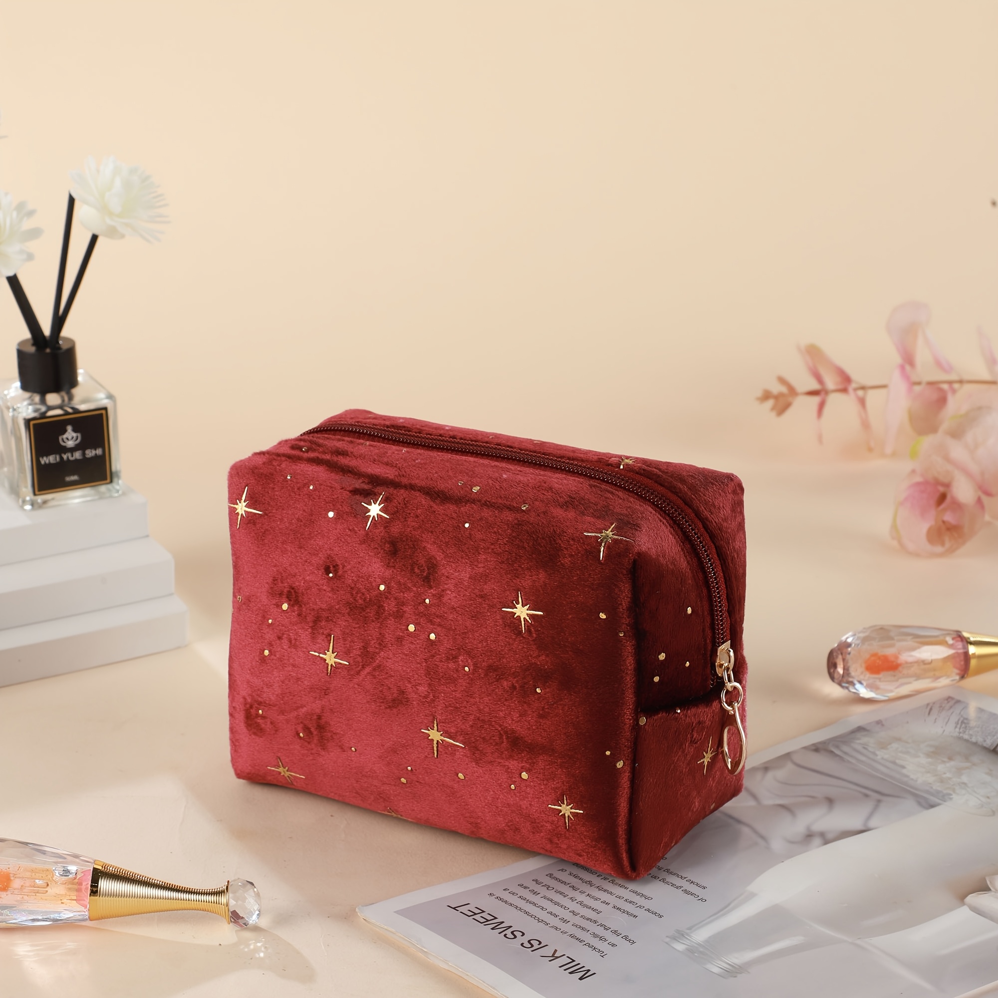 Stylish Star Pattern Octagonal Makeup Wash Bag All-function Premium Storage Cosmetic Bag