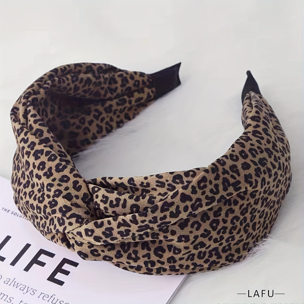 Cross Leopard Print Vintage Headband, Elegant And Versatile Hair Accessory