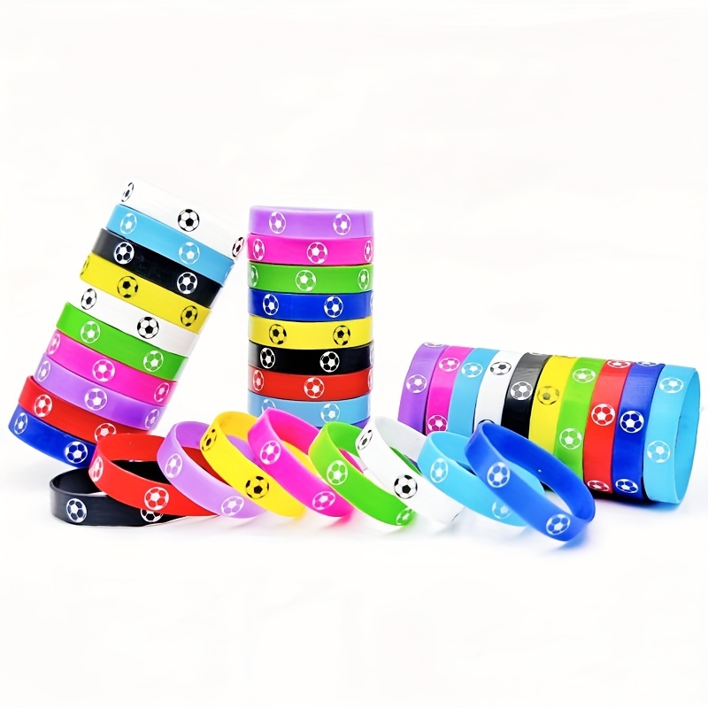 

10// Pieces/pack Football Style Silicone Material Women' Bracelet Style Colors Bracelet Diameter 5.5 Cm