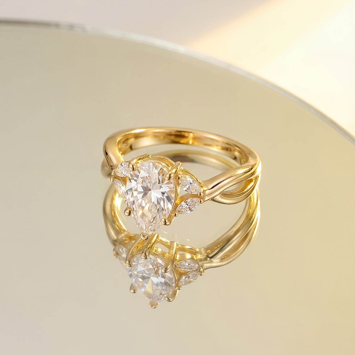 Women's Unique Crossover Teardrop Ring, Autumn Winter Gift
