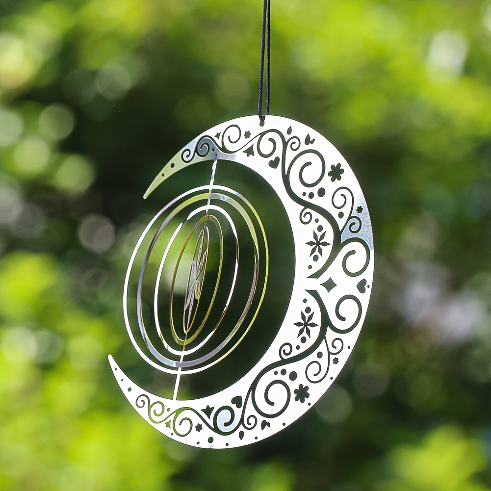3D Rotating Wind Chimes Stainless Steel Wind Spinner Bell For Room Decor Aesthetic Garden Decoration Outdoor Hanging Windchimes