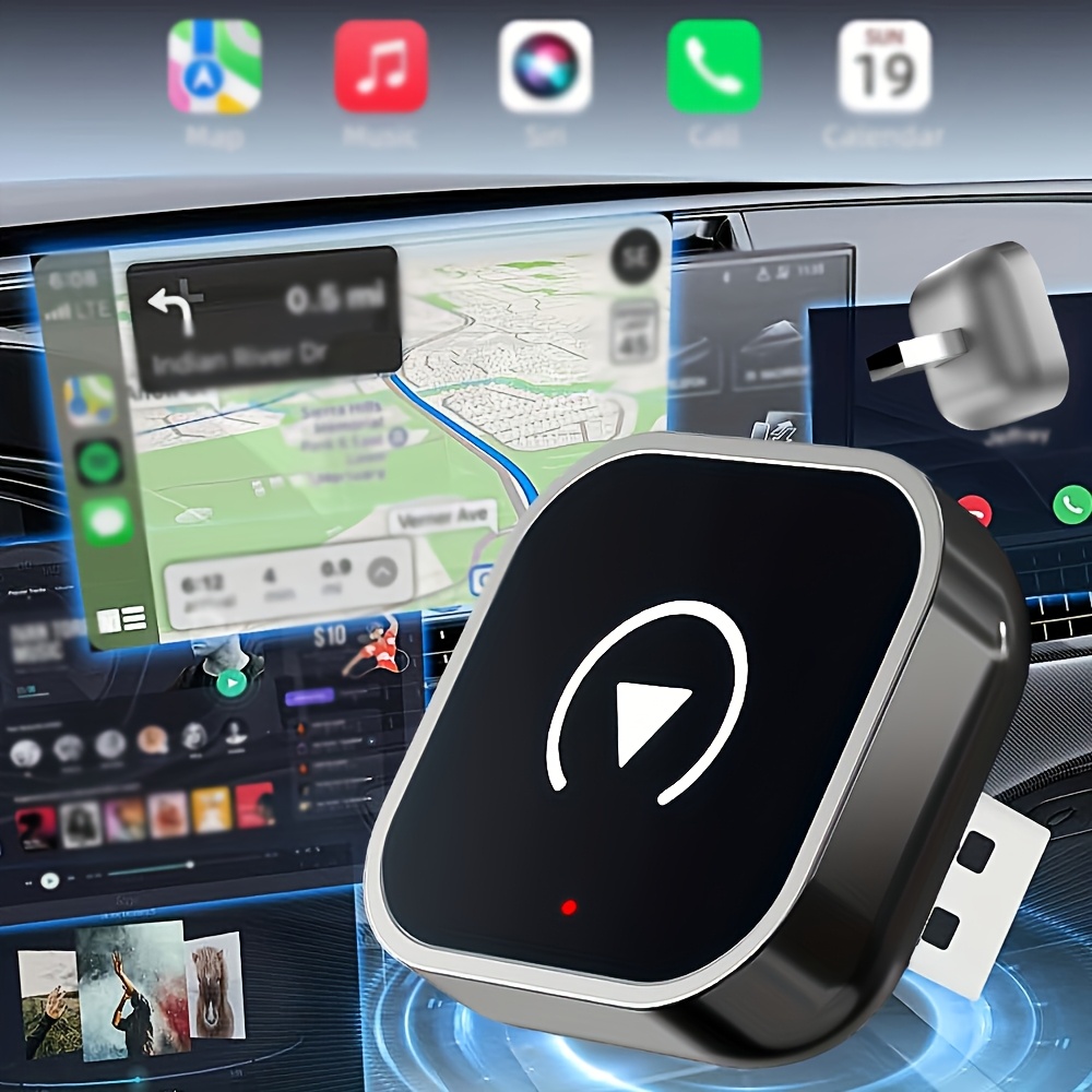 TEMU Portable 2-in-1 And Auto Adapter â Plug-and-play Carplay Converter, Fast Automatic Connection, No Lag, Wireless Adapter For Seamless In-car