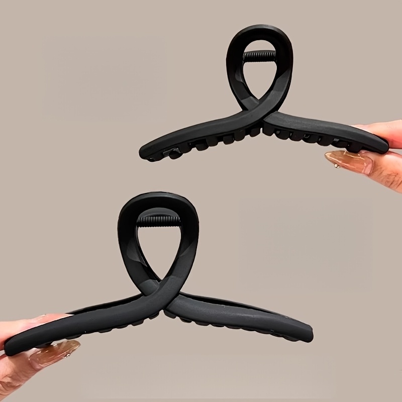 TEMU 2 pinces requin polyvalentes de grande taille 13 cm et 11 cm, , finition mate, griffes à cheveux style croix pour l'arrière de