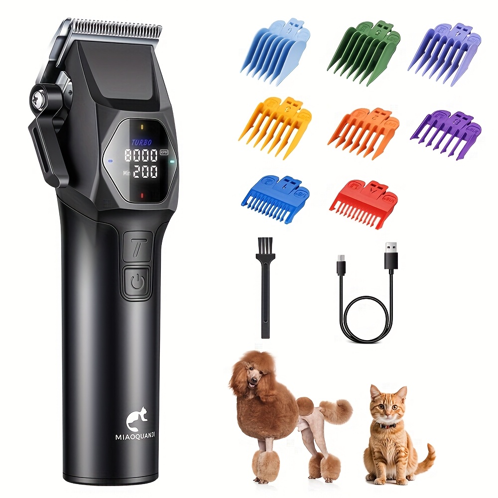   elektrischer hundefriseur clipper set, 4-gang leiser haustier haartrimmer mit digitalanzeige, usb wiederaufladbarer akku, abs material,   für kleine, mittlere und große haustiere, ideal für professionelle und heimgebrauch
