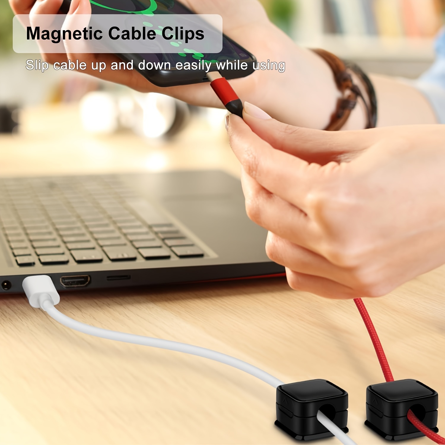 Magnetic Cable Holder Organizer Desktop Cord Storage Cable Clip