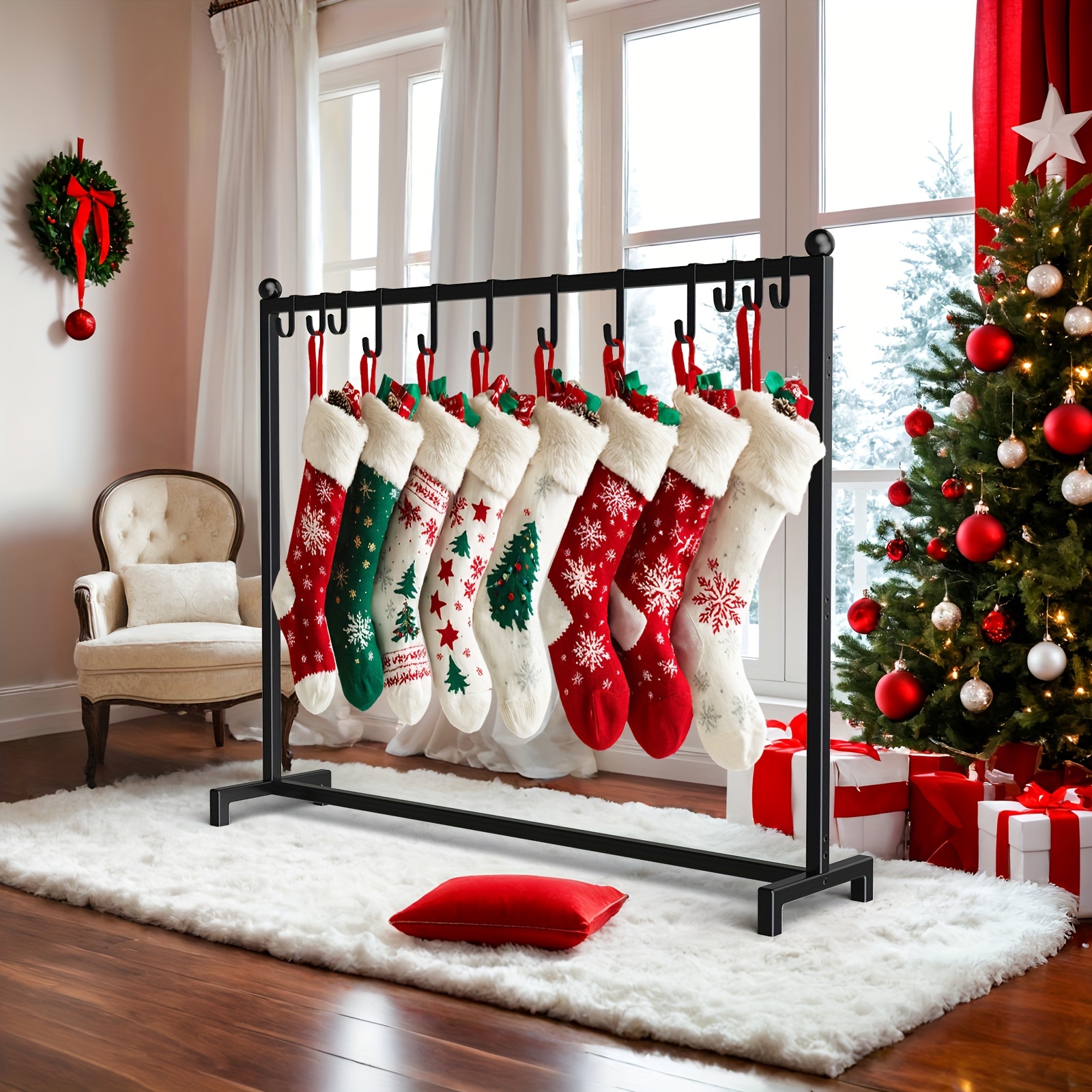 Christmas Stocking Holders For Mantle Set Of 4 Snowflake