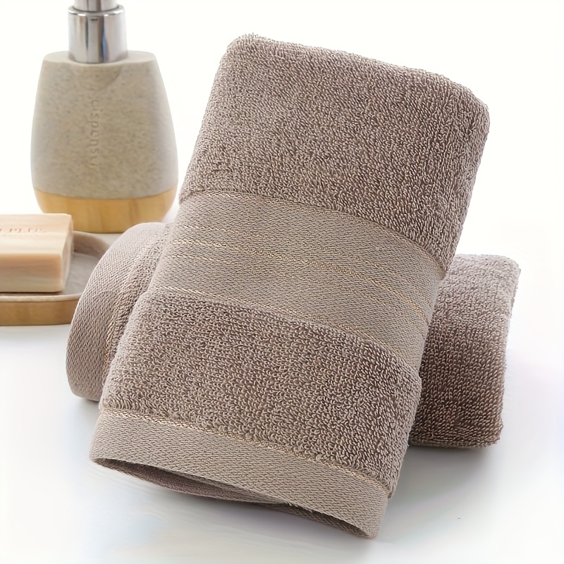 TEMU Super Soft Microfibre Towel Set, Size 28x12 Inches, Quick-dry And Absorbent 5- Towels, In Blue, Beige, And Brown - Perfect For Home, Sports, Camping, And Face Washing