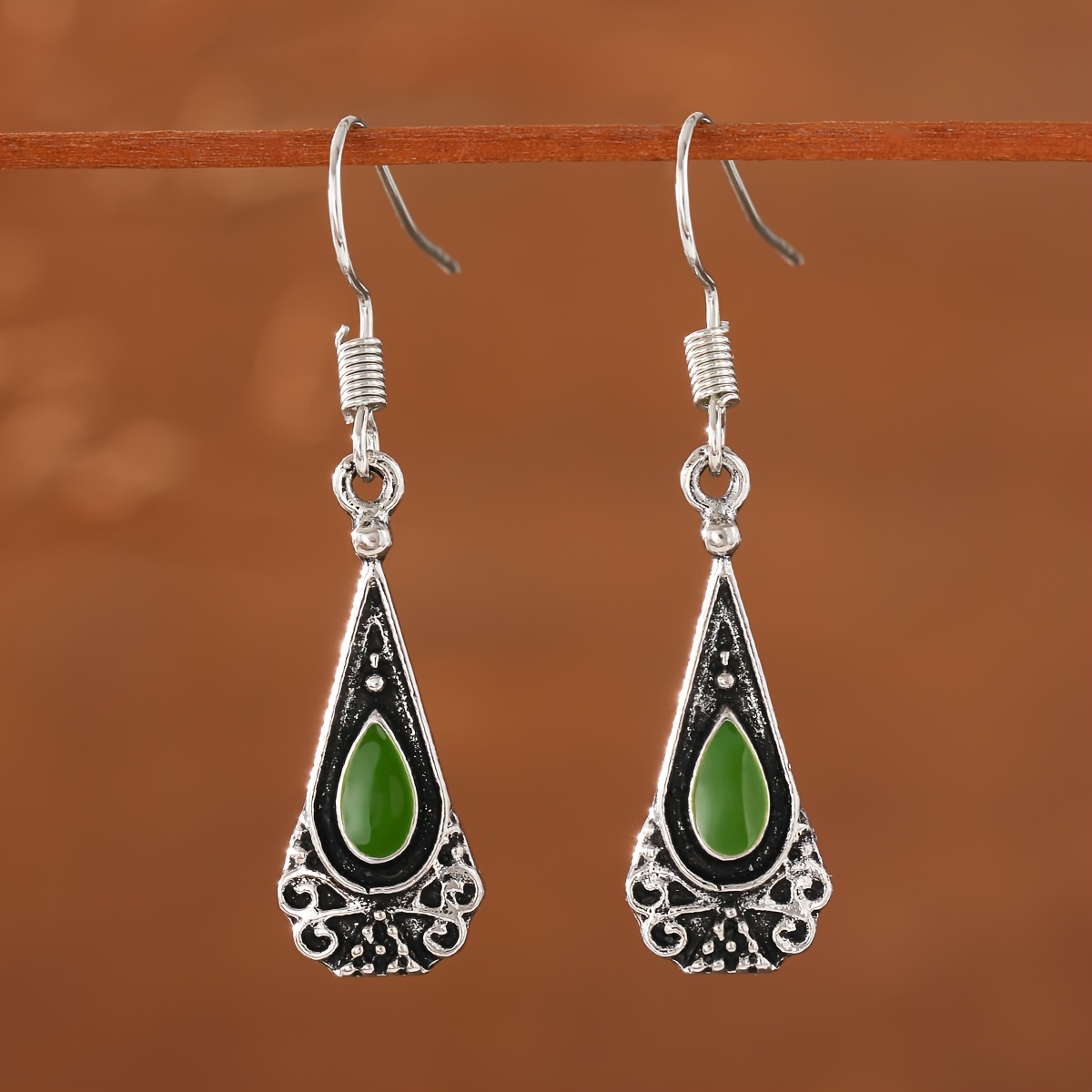 Distressed Triangular Women's Earrings, Vintage Style