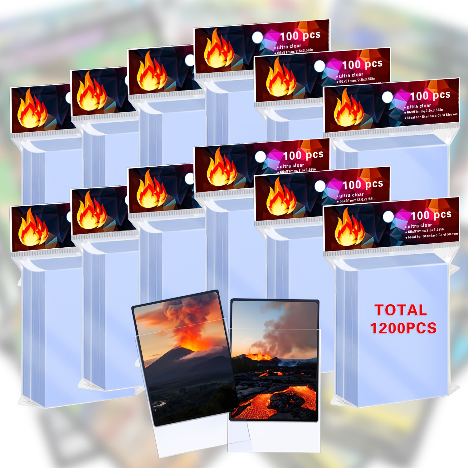 1200 Count Card Sleeves, Clear Baseball Card Sleeve for Standard Cards,  Sturdy Trading Cards Sleeves Fit for MTG, Football Card, Sports Cards, Game  Cards
