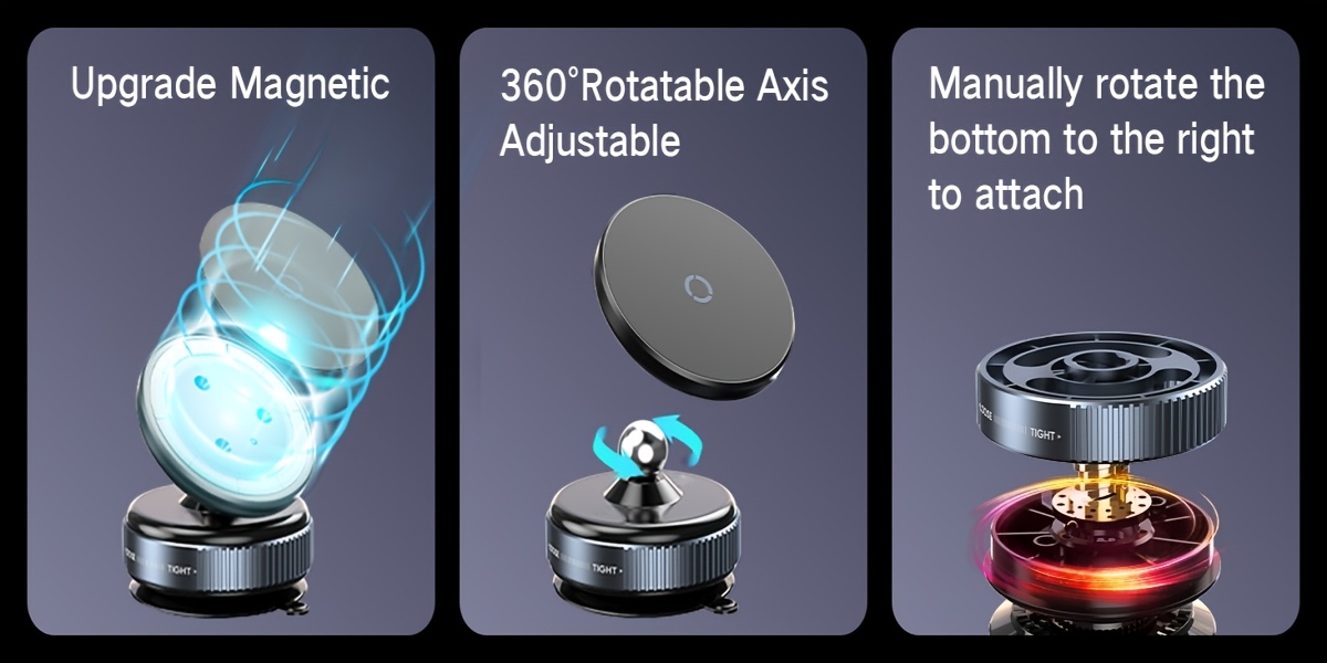 Ultra-Stable Magnetic Car Phone Holder - Dual-Sided Suction Cup, 360° Free Rotation, ABS Material, Adjustable Multi-Angle Design, No Adhesive Needed, Universal Fit for All Smartphone Sizes | Auto Phone Mount. 10 Ultra-Stable Magnetic Car Phone Holder - Dual-Sided Suction Cup, 360° Free Rotation, ABS Material, Adjustable Multi-Angle Design, No Adhesive Needed, Universal Fit for All Smartphone Sizes | Auto Phone Mount.