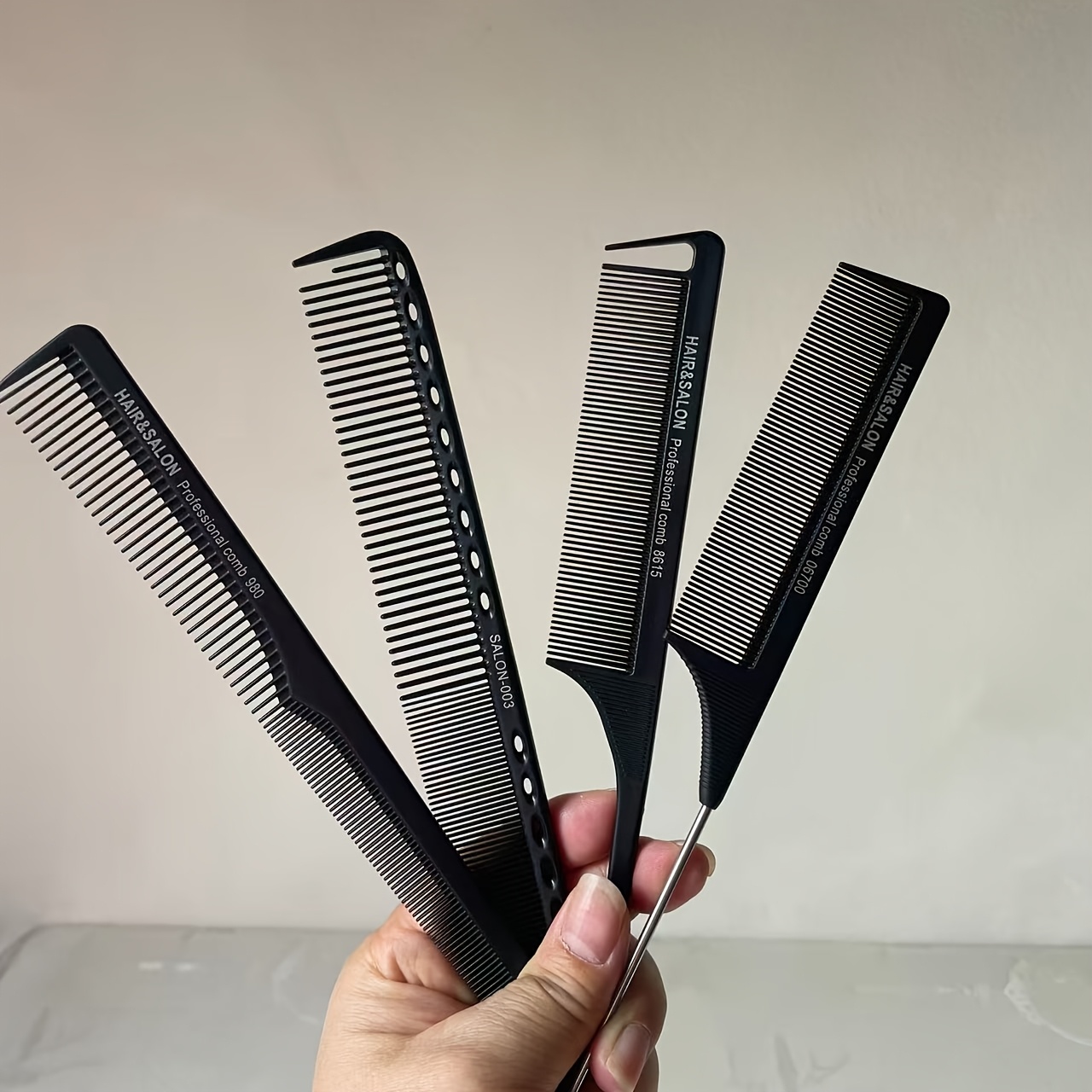 TEMU 4 Professional Hair Combs For Dyeing, Sectioning, Teasing, And Styling, Including Steel Needle Combs And Tail Combs For Men And Women, Designed