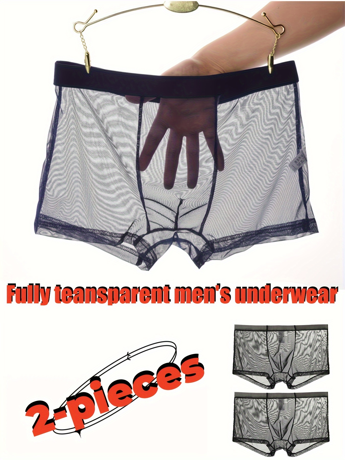 2 pack mens semi   silky underwear transparent four corner boxer briefs comfortable   minimal for casual attire hand washable no waistline