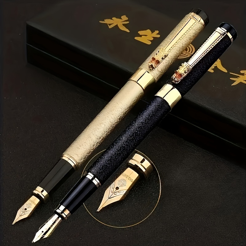 

Elegant Matte Metal Fountain Pen With Iridium Nib 0.5mm - Perfect For Business, Office Writing & Calligraphy Practice (ink Bags Not Included)