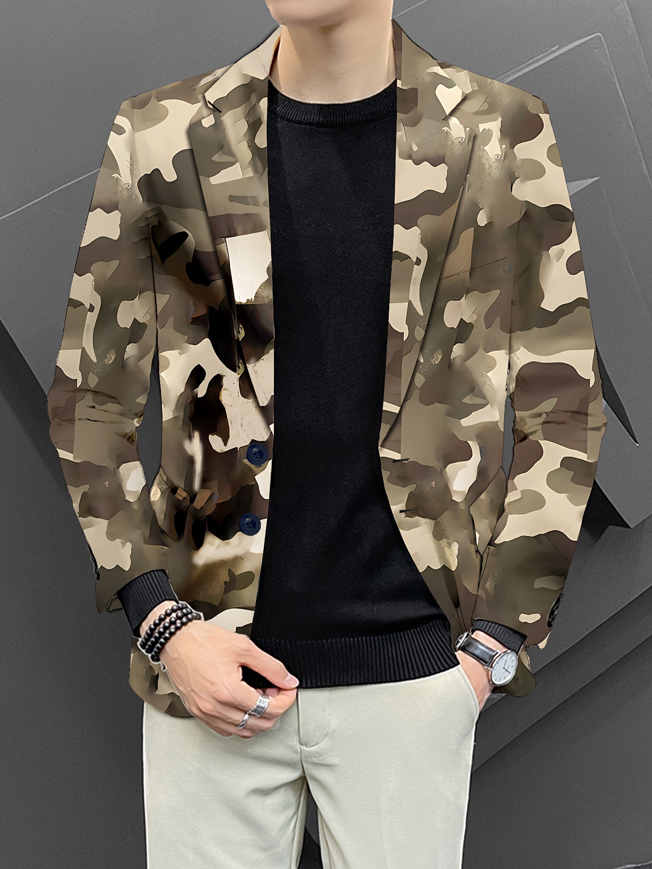 mens casual camouflage jacket trendy mature style Temu Germany