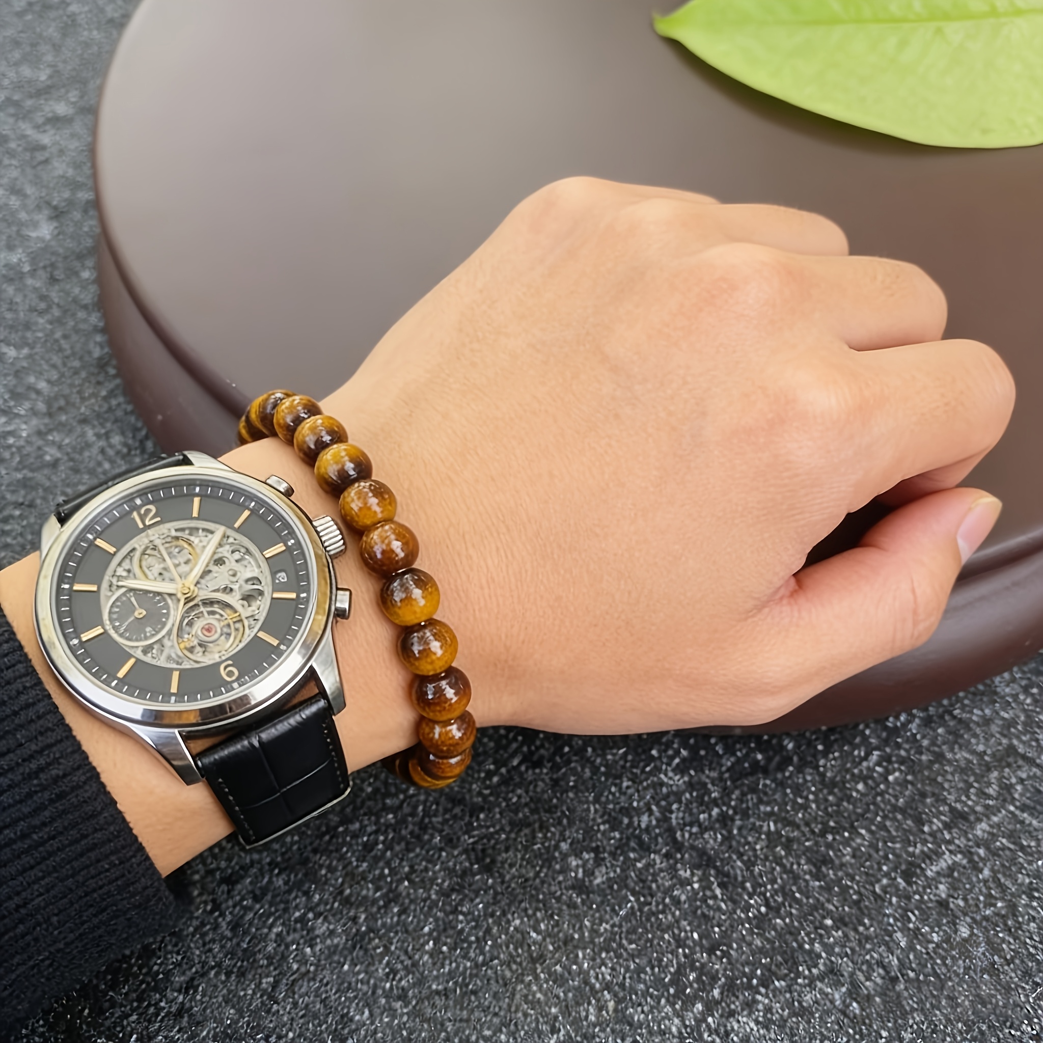 TEMU 1pc Synthetic Eye Bracelet, Unisex Fashion Bracelet Suitable 15 And Up. Ideal For Valentine's Day Gifts, Anniversary Presents, And Natural-style