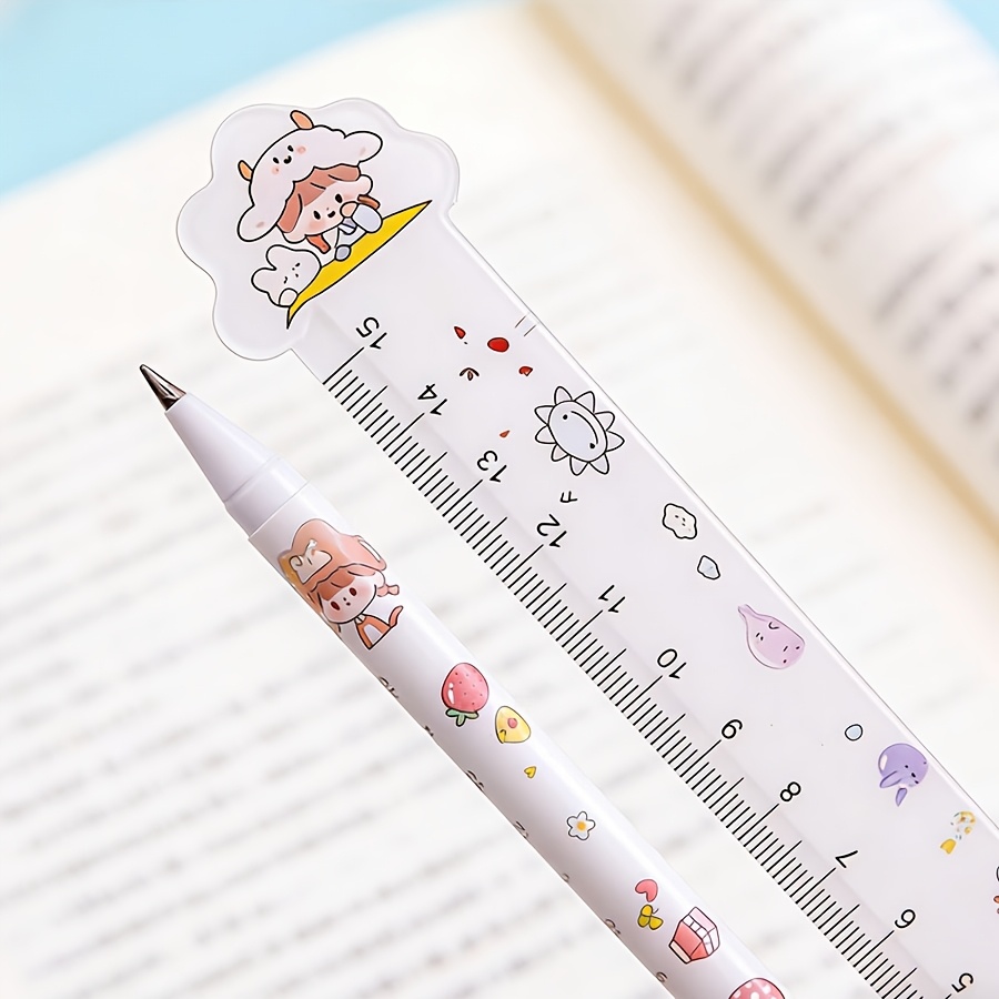 4pcs Cartoon-themed Ruler Set, Perfect for Office and Study Use