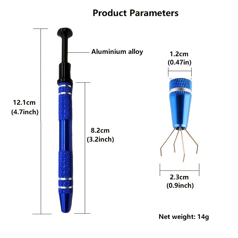 1 Juego de Herramientas de Reparación de Computadoras y Teléfonos Móviles, que incluye Extractor de IC, Extractor de Chip, Sacador de IC, Extractor de PLCC, Pinzas de Componentes Electrónicos, Extractor de Circuito Integrado, Pica de Chip de Arreglo de Red de Bolas y Borrador de Circuito Integrado de Montaje de Superficie. - Imagen 6
