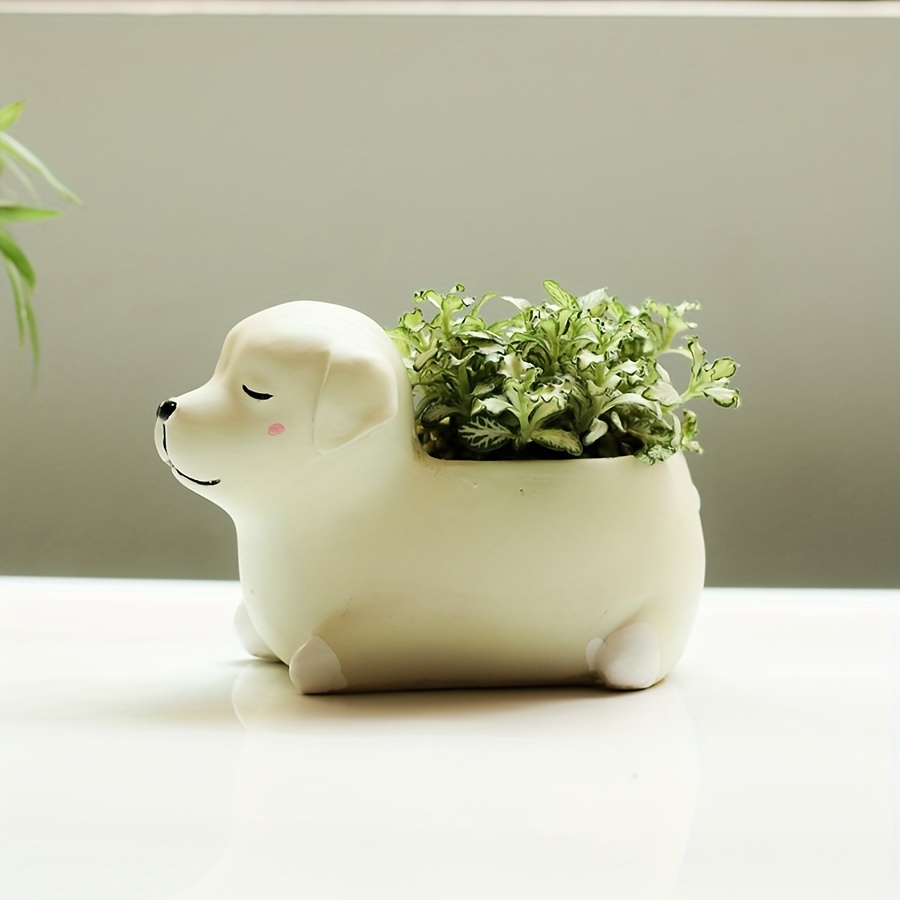 

Silicone Mold For Creative Animal Puppy Succulent Flowerpot Pen Holder Candlestick Diy Cute Cartoon Potted Landscape Decoration Mold Suitable For Cement, Plaster, Epoxy Resin, Etc.