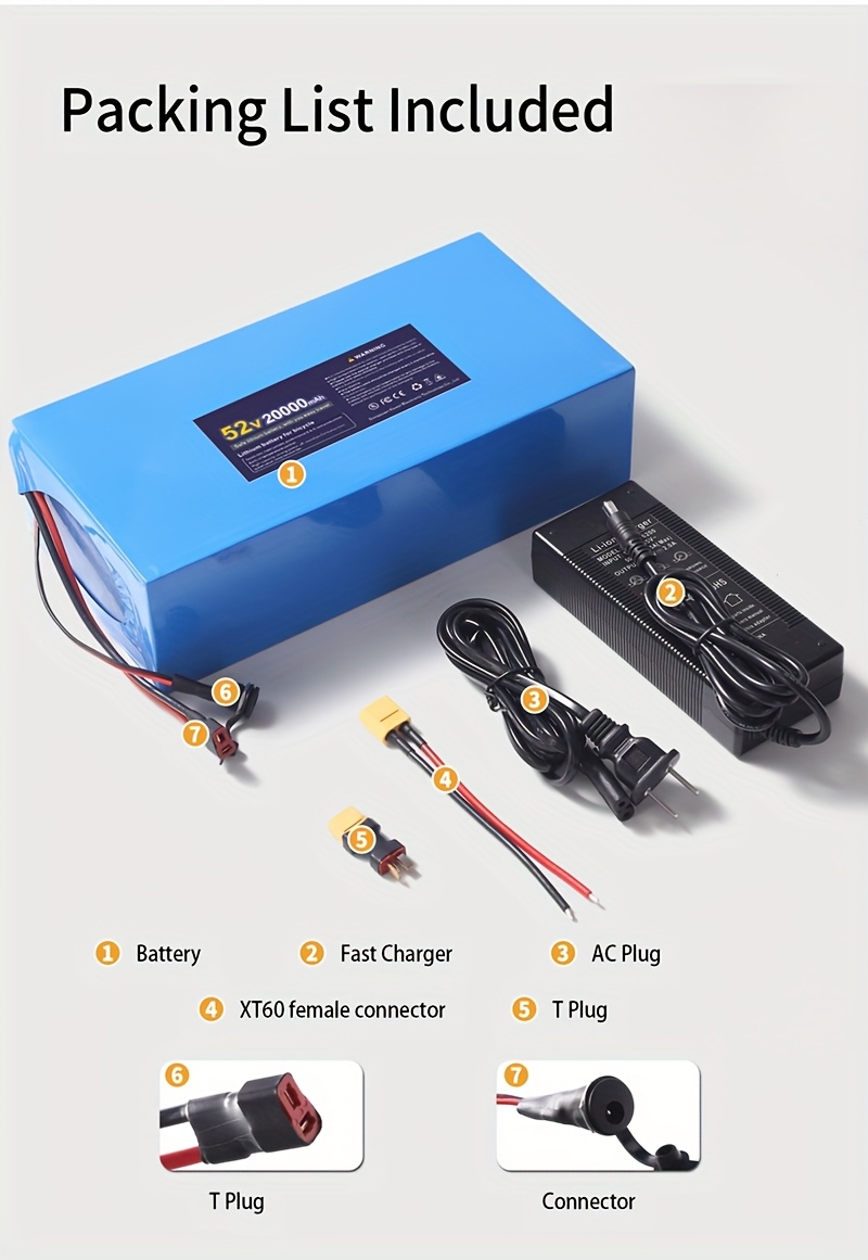 Ebike Battery 48v 20ah Lithium Ion Battery With Charger For 1000w