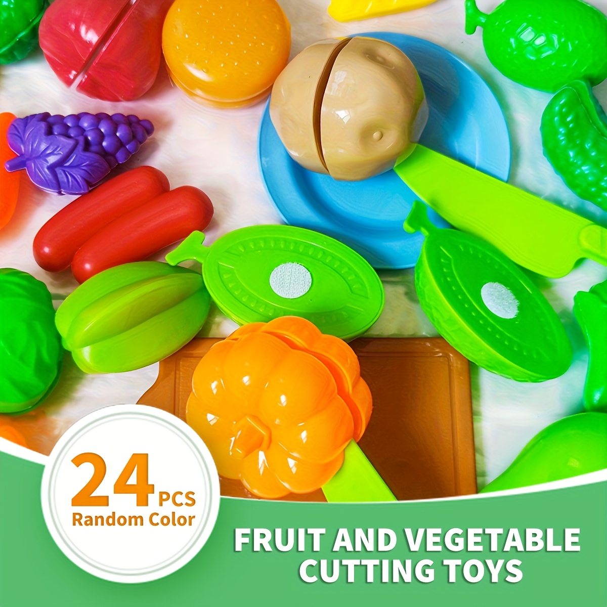 Fruit Cutting Educational Toy Baby Cutting Fruit And Vegetable Peel Girls Play House Simulation Kitchenware, Party Gift Pack, Non-food Contact, Play House Props Not , Colors And Styles Random
