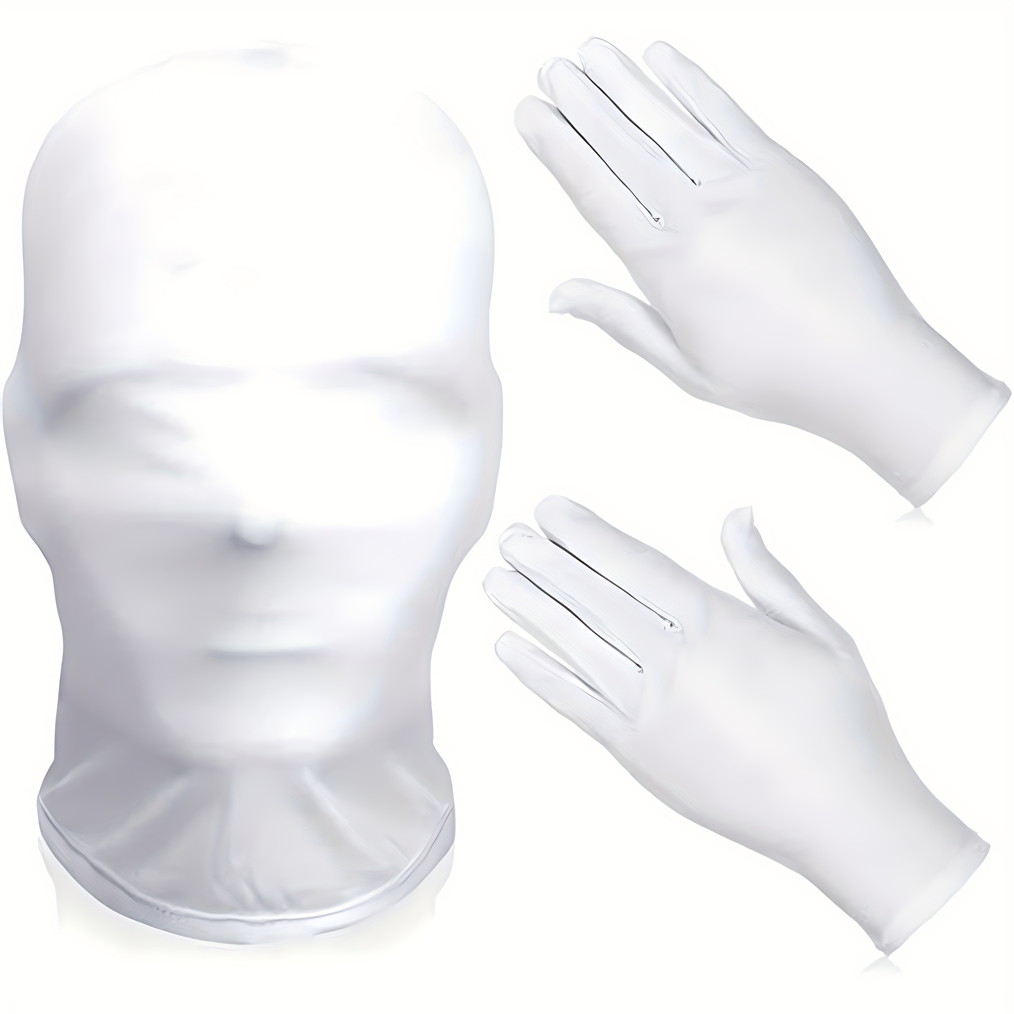 TEMU Spandex And Gloves Set - Elastane Breathable Cosplay Accessories, Hand Washable And Gloves For Halloween, , Anime, Larp, Parties