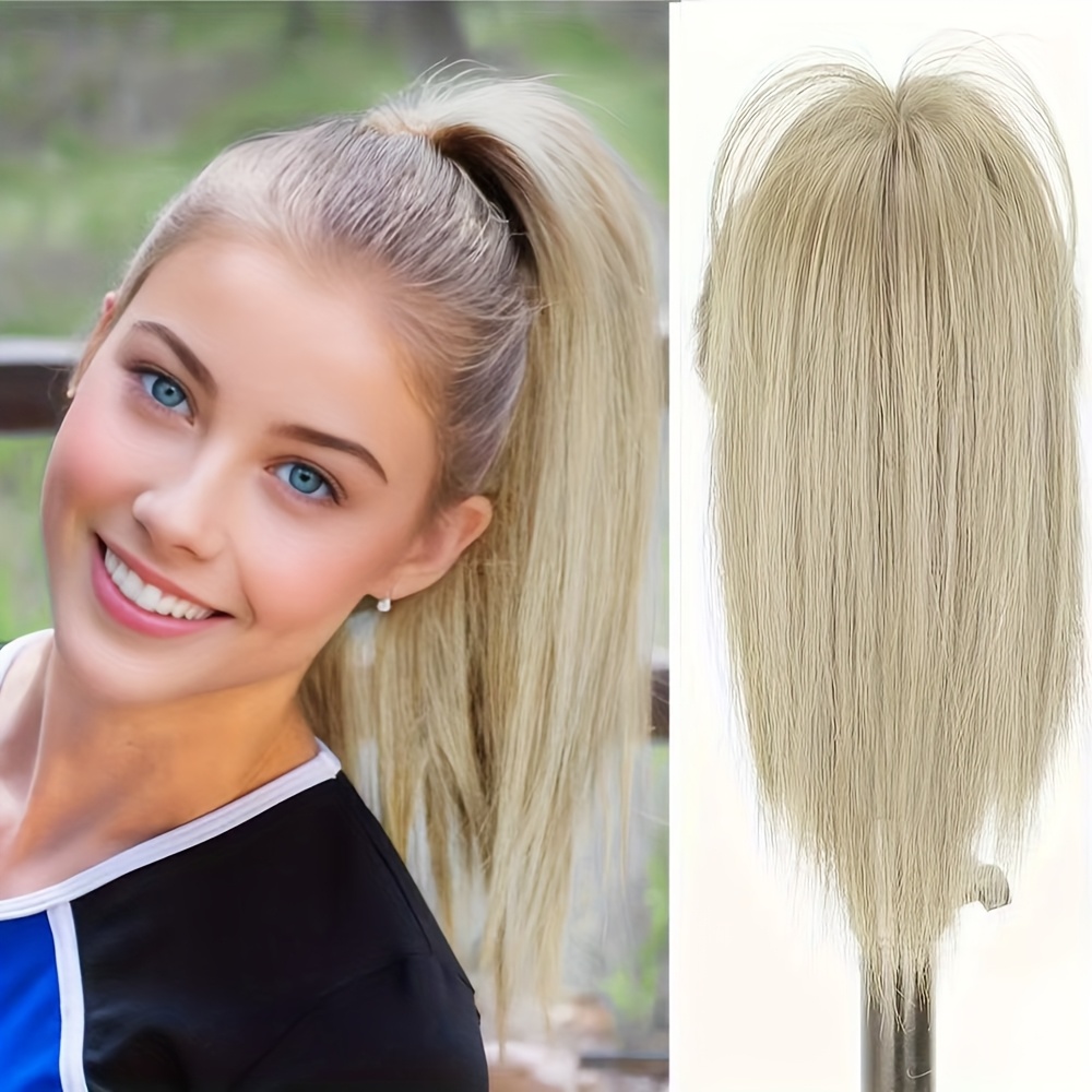 Image of 1pc Women's Synthetic Claw Clip Ponytail Extension, Medium Long Straight Hair, , Natural Look, Daily Accessory