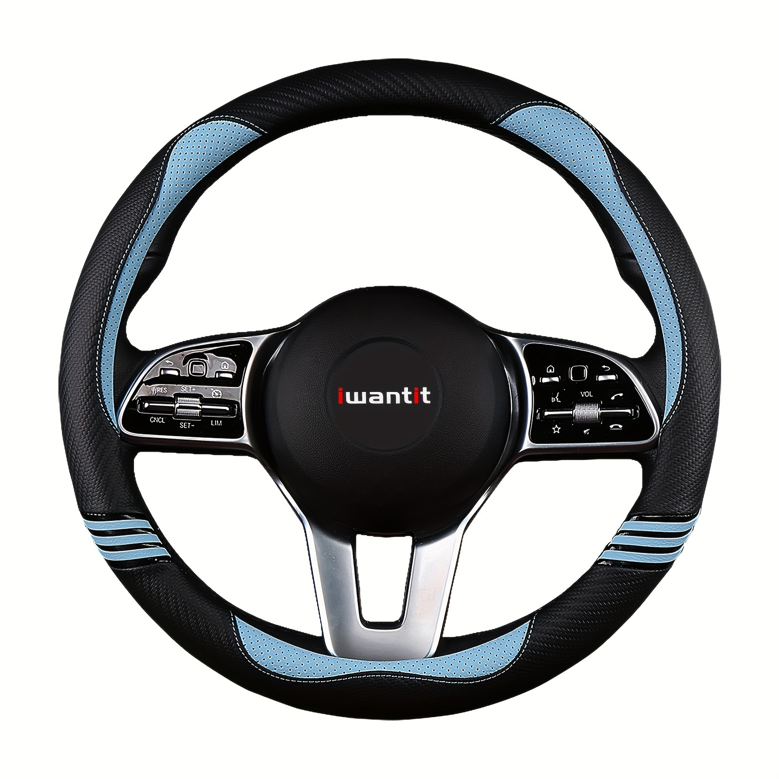 steering wheel cover carbon fiber pu pu leather anti - Temu