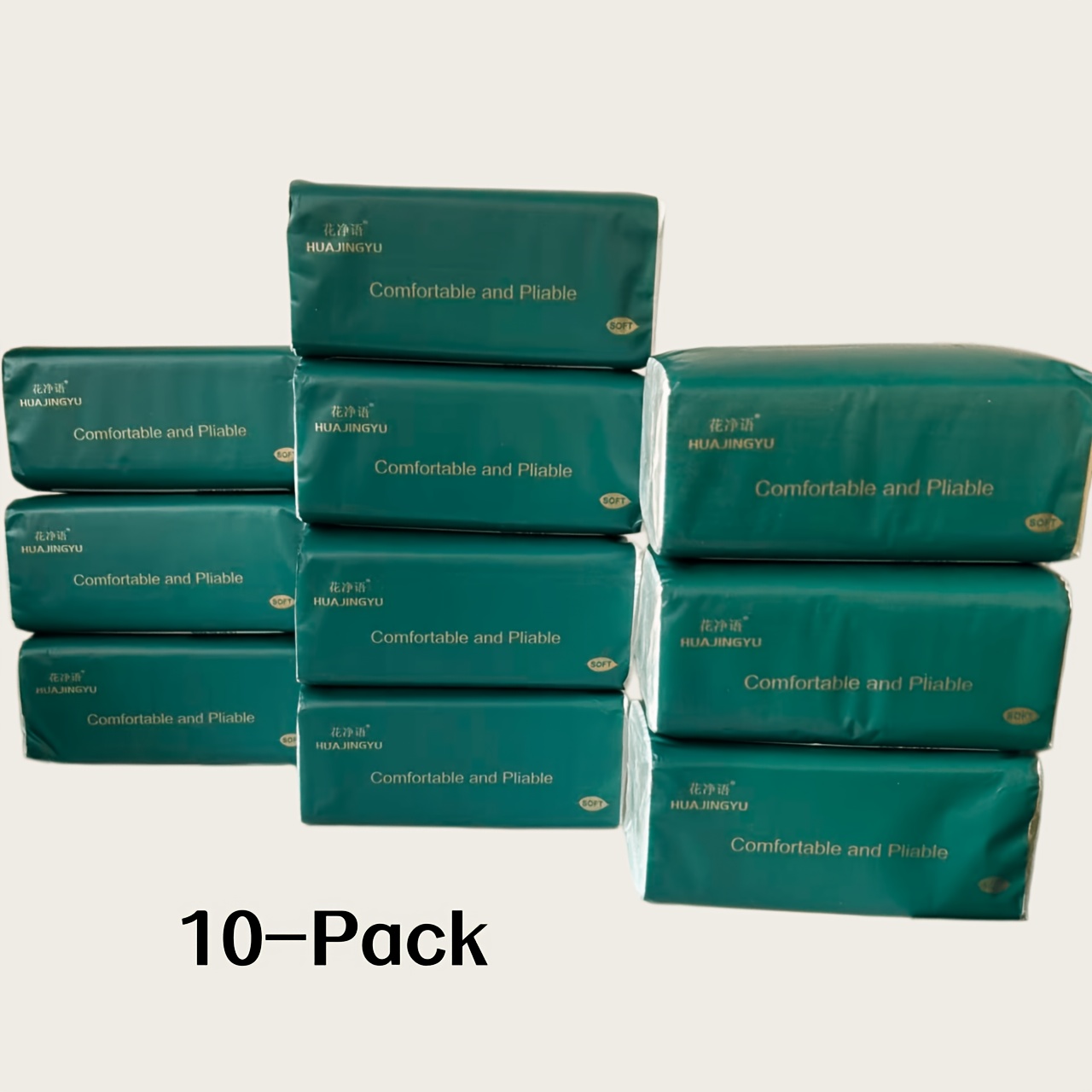 E-shop 10 Packungen Gesichtstücher, 320 Blatt pro Packung, Hochwertige Einzelhandels-Tücher, Einweg-Servietten für Zuhause und Restaurant, Geeignet für