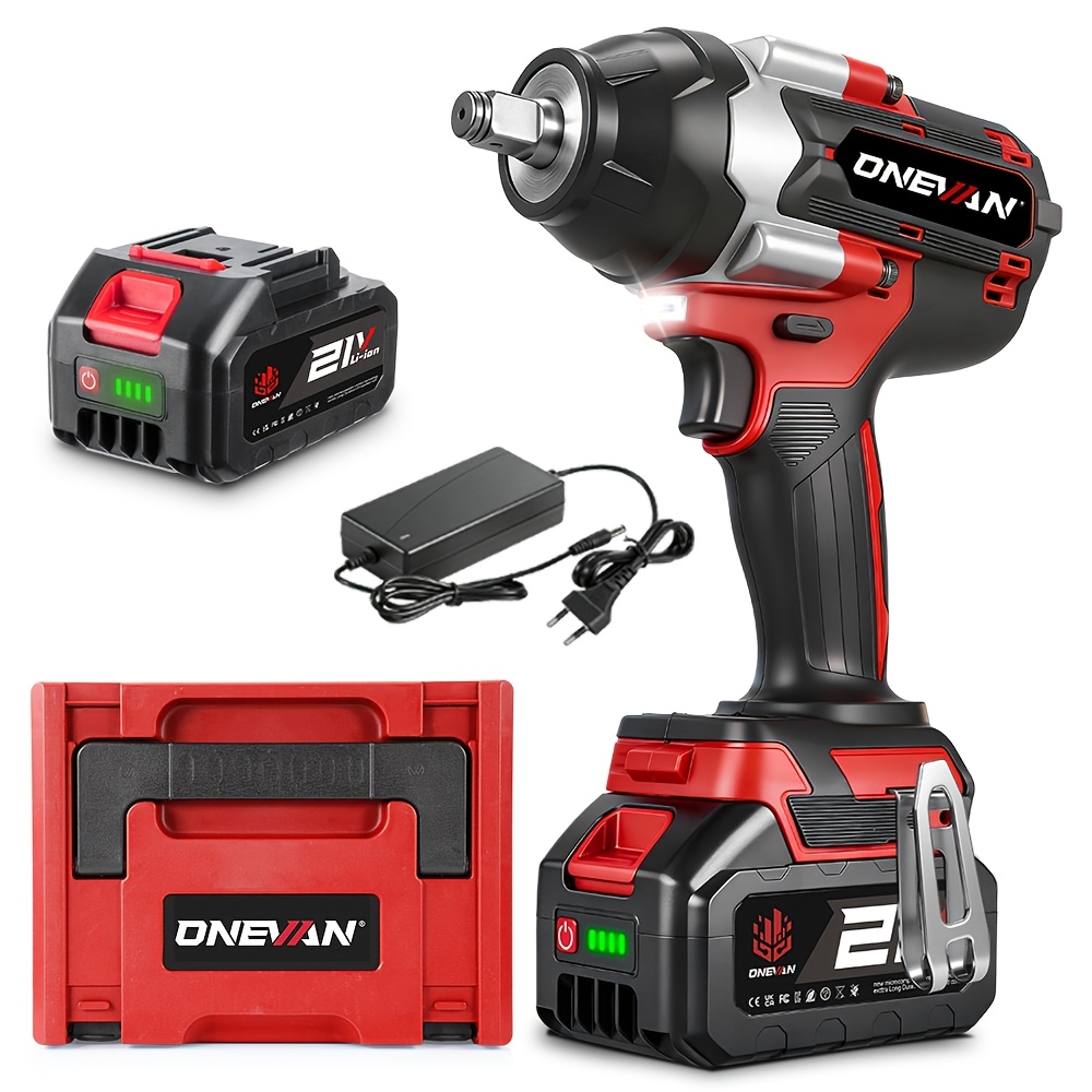 1800 N.m Brushless Electric Impact Wrench, 1/2-inch Screwdriverless Drill Set, 3 Adjustable Suitable For Automotive Repair, Furniture And Scaffolding Installation, Compatible With Onevan Batteries