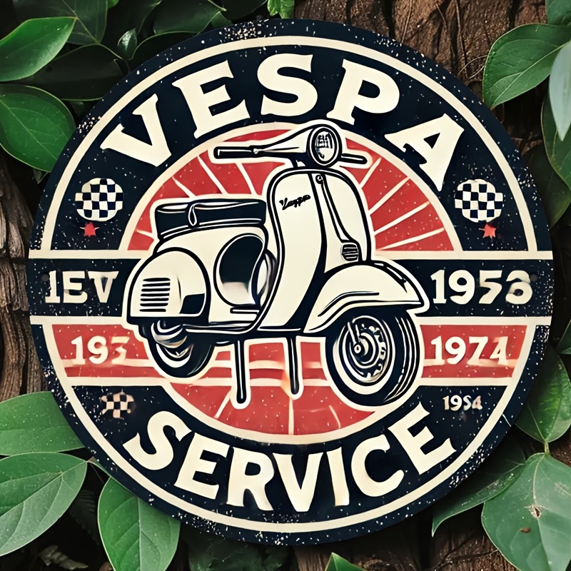 TEMU Piatto 2D, [Piatto 2D] Targa Vintage per Scooter, 7,8 Pollici X 7,8 Pollici, da Parete in Metallo Adatta per Arredamento , Bar, Caff癡 | Regalo