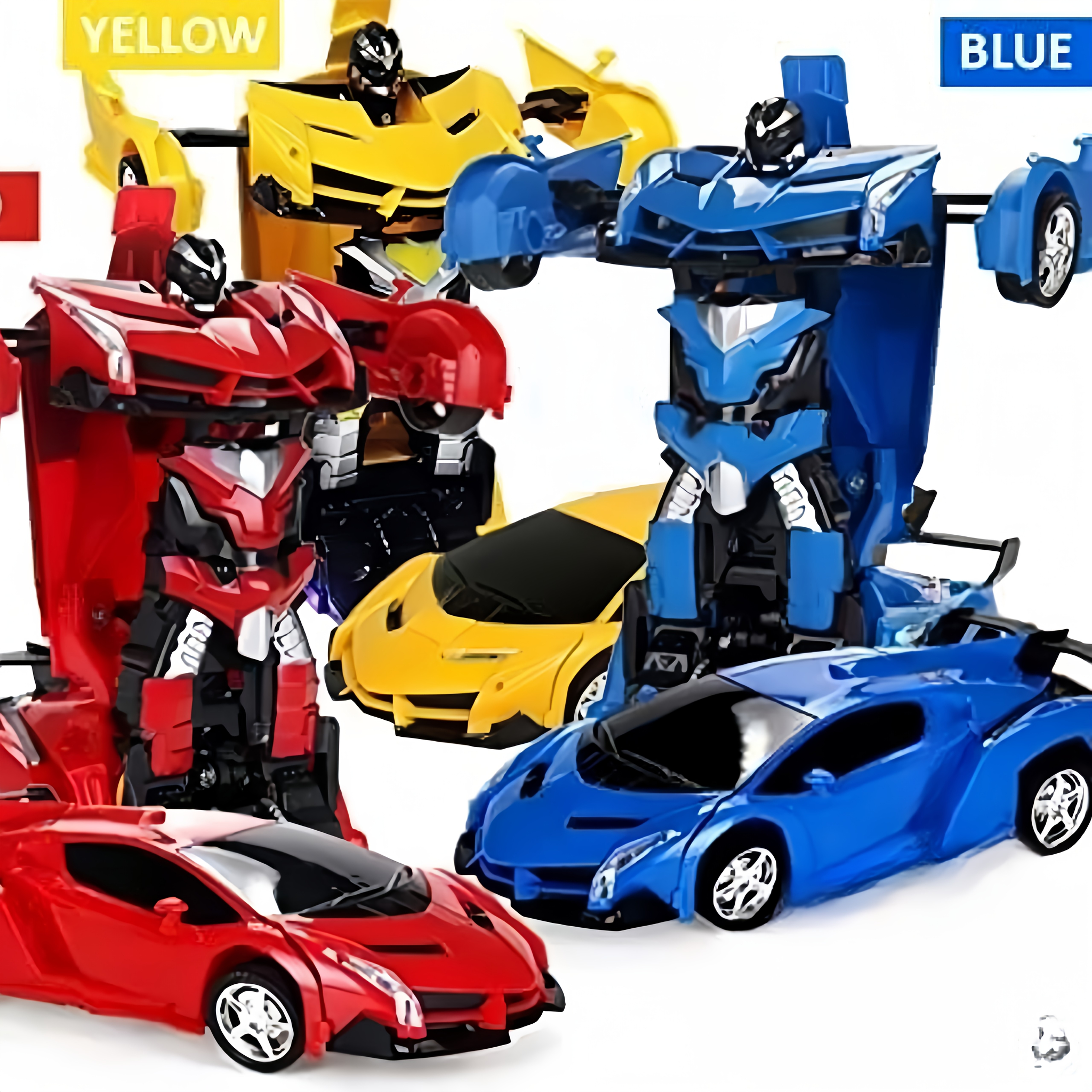 Red Transforming Robot Car With LED Headlights, 2.4Ghz Remote Control, 360° Rotating Drift, One-Button Deformation, Cool Flashing Lights, Durable ABS Plastic, Perfect Gift For Boys And Girls