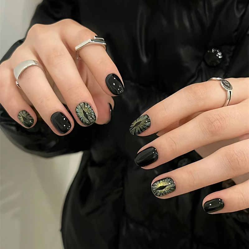 TEMU Gótico 24 piezas 3D a Ancho y , Caballero , Cielo Estrellado, Ojo de , , y Cool Nail Art, Protección y Personalizada, de Uñas, Ajuste , Confort,