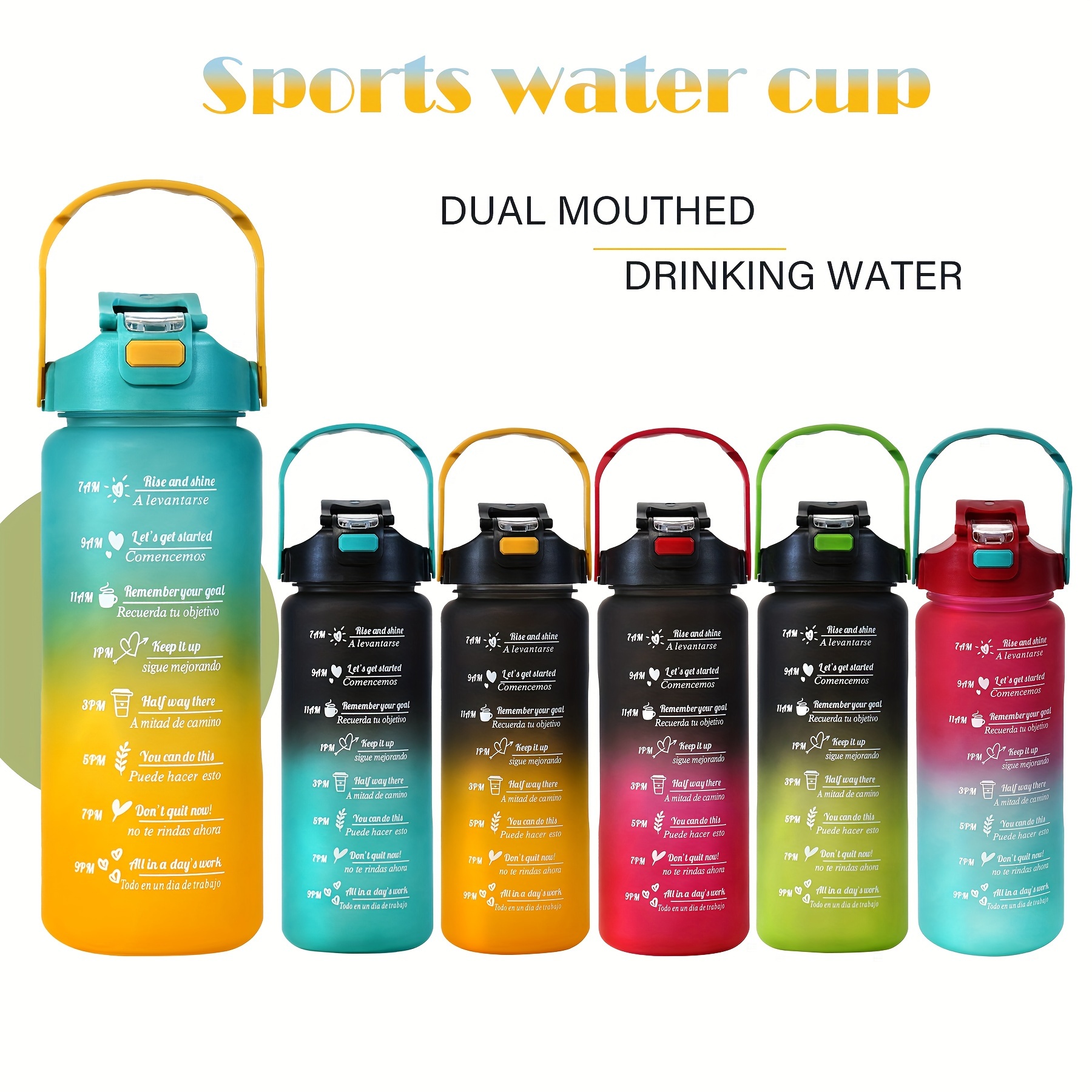 

1pc, 2000ml/800ml/300ml Water Bottle Large Capacity, Drinking Water Bottle, Outdoor Sport Bottle, Suitable For Outdoor Sports, Fitness, Camping Portable Travel Cup